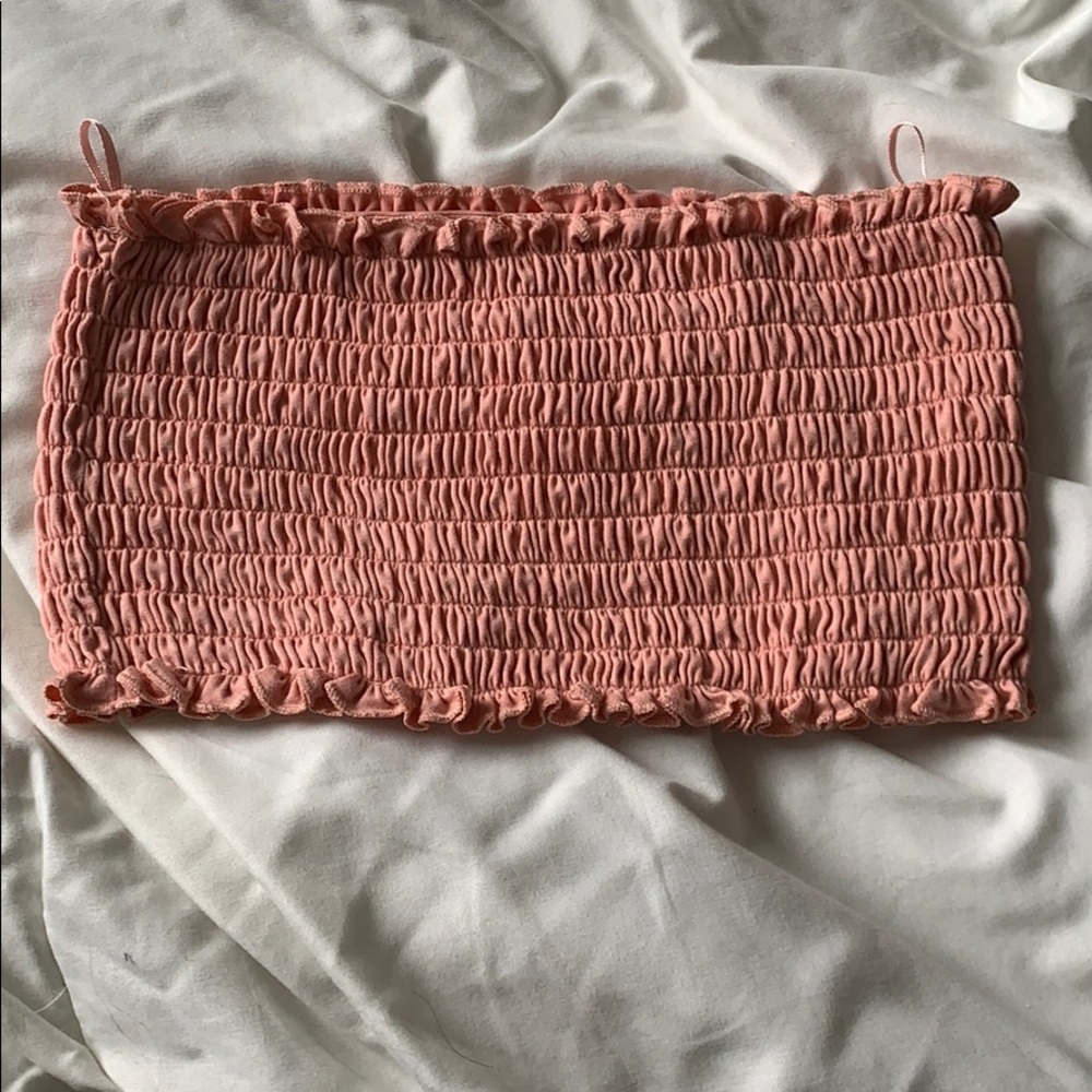 Pink crop tube top